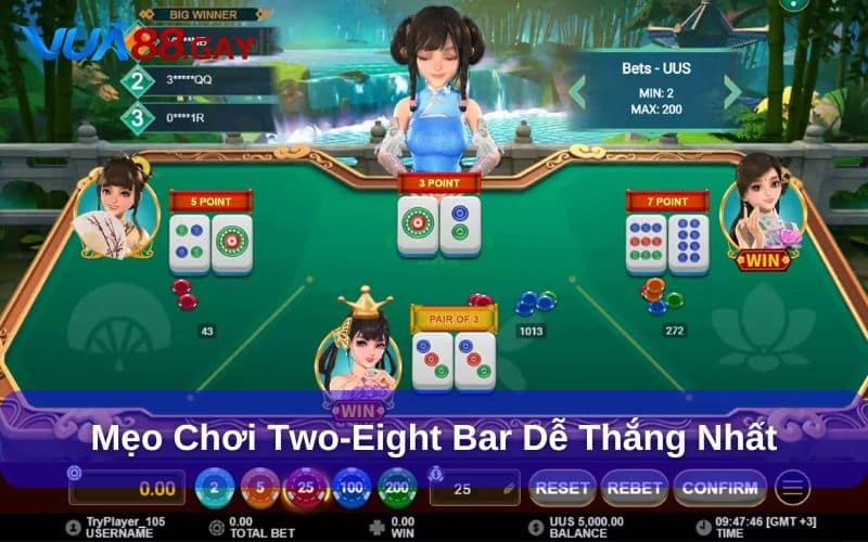 Bí quyết chơi Bài Two-Eight Bar Vua88 dễ thắng hơn
